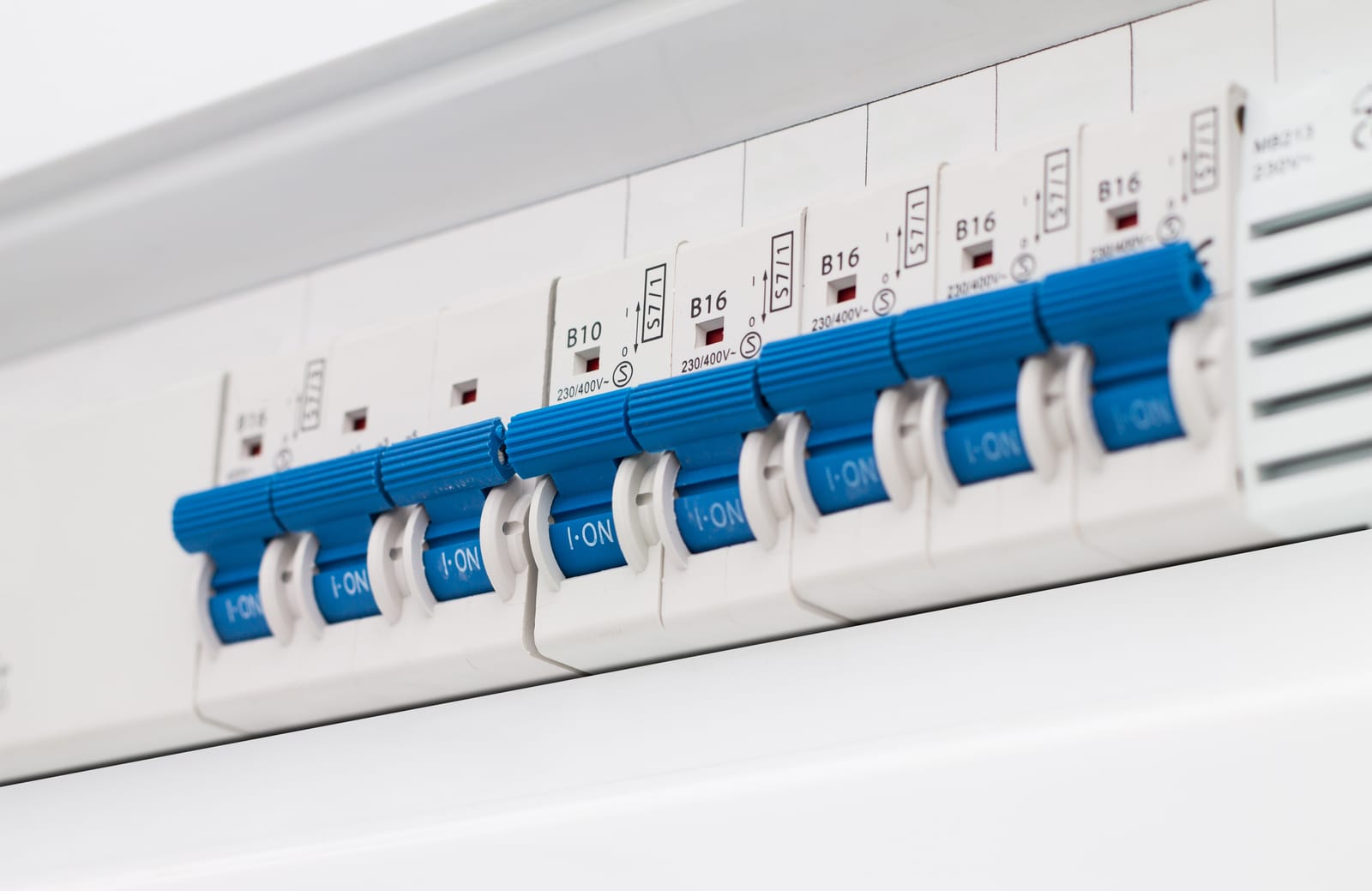 Close-up of electrical fusebox