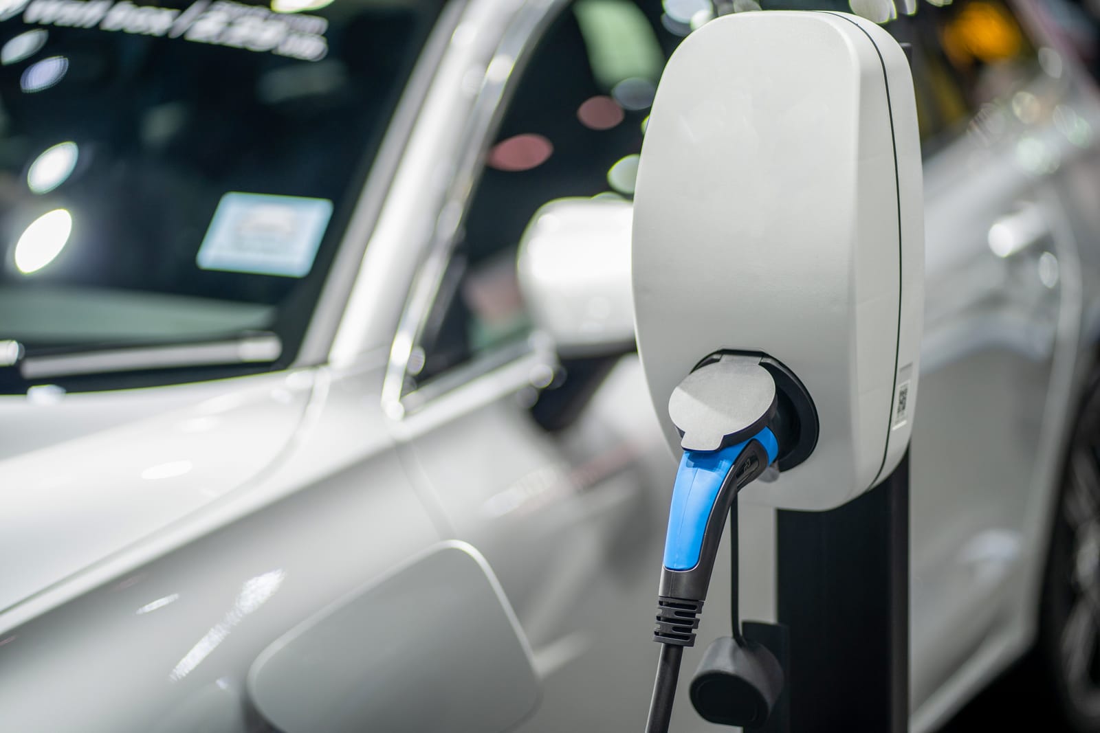 EV Car or Electric vehicle at charging station